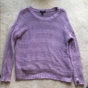 Chunky slouchy lavender cable knit sweater